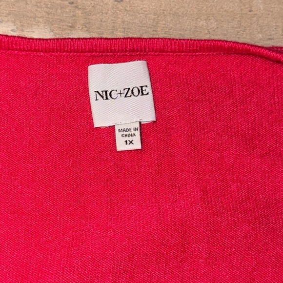 NIC+ZOE Vital V-neck Sweater - Plus 1X Red Rose - Picture 12 of 12